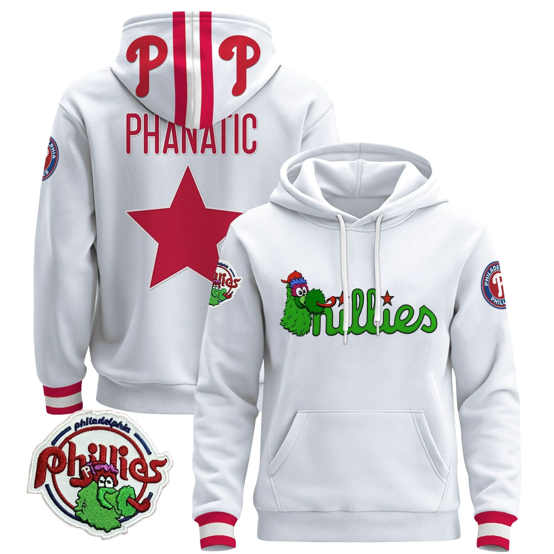 Men's Philadelphia Phillies Phanatic Patch Pullover Hoodie - All Stitched
