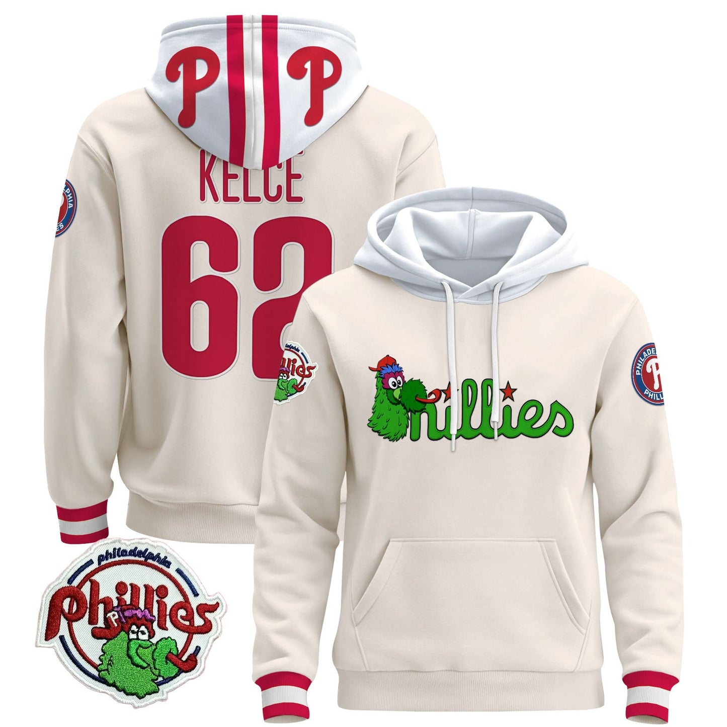 Men's Philadelphia Phillies Phanatic Patch Pullover Hoodie - All Stitched