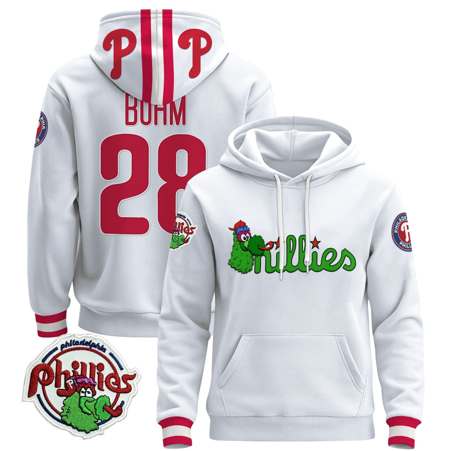 Men's Philadelphia Phillies Phanatic Patch Pullover Hoodie - All Stitched