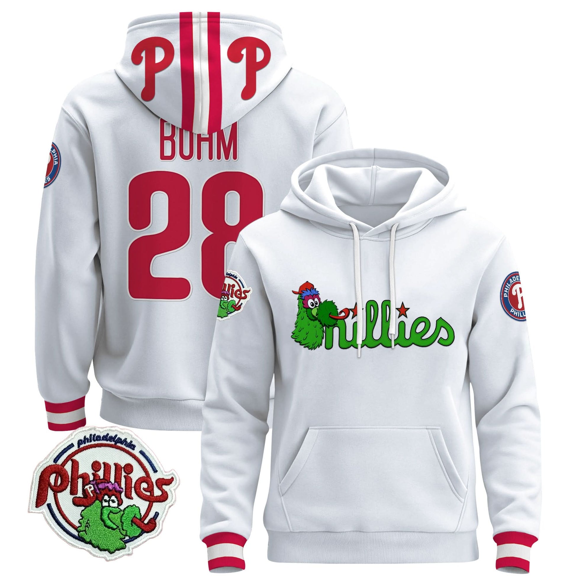 Men's Philadelphia Phillies Phanatic Patch Pullover Hoodie - All Stitched