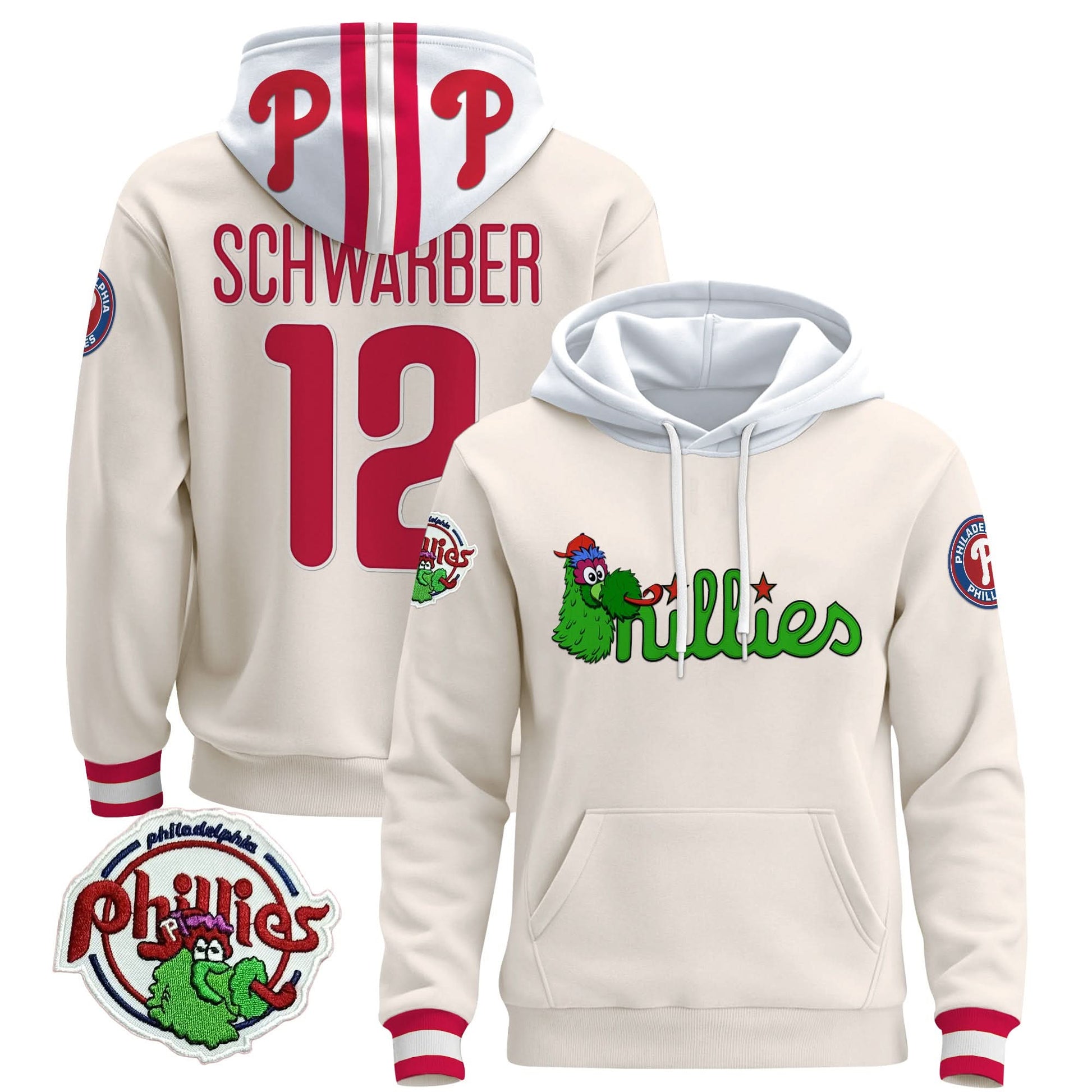 Men's Philadelphia Phillies Phanatic Patch Pullover Hoodie - All Stitched