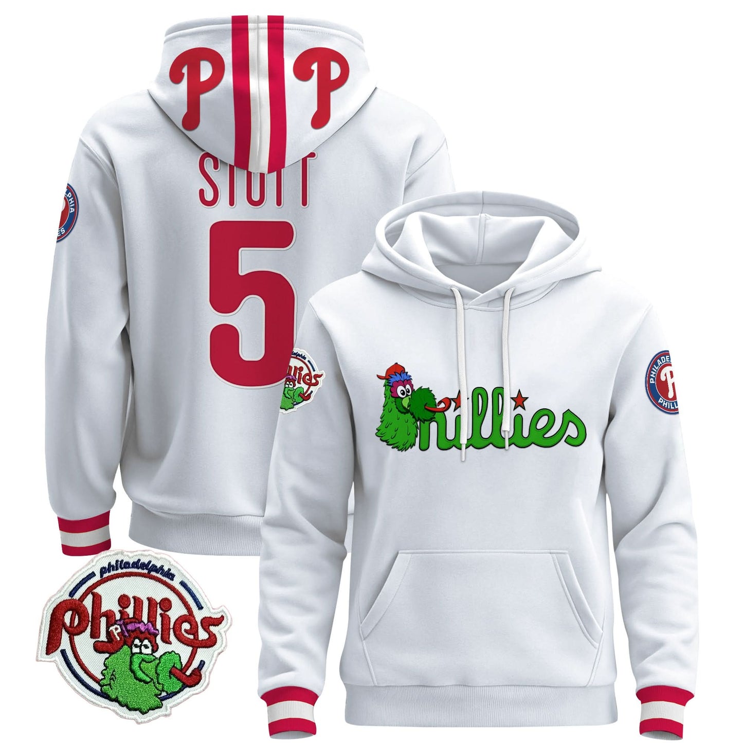 Men's Philadelphia Phillies Phanatic Patch Pullover Hoodie - All Stitched