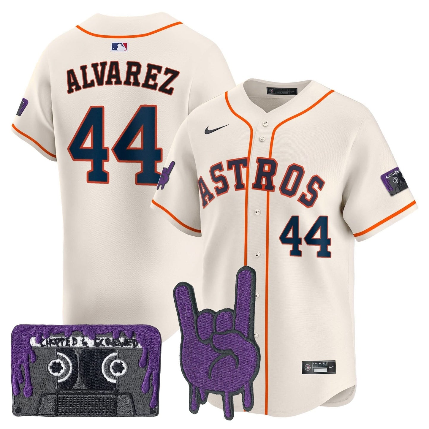 Men's Houston Astros DJ Screw Patch Vapor Premier Limited Jersey - All Stitched