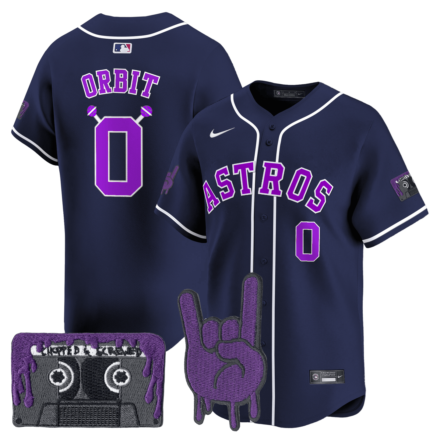 Men's Houston Astros DJ Screw Patch Vapor Premier Limited Jersey - All Stitched