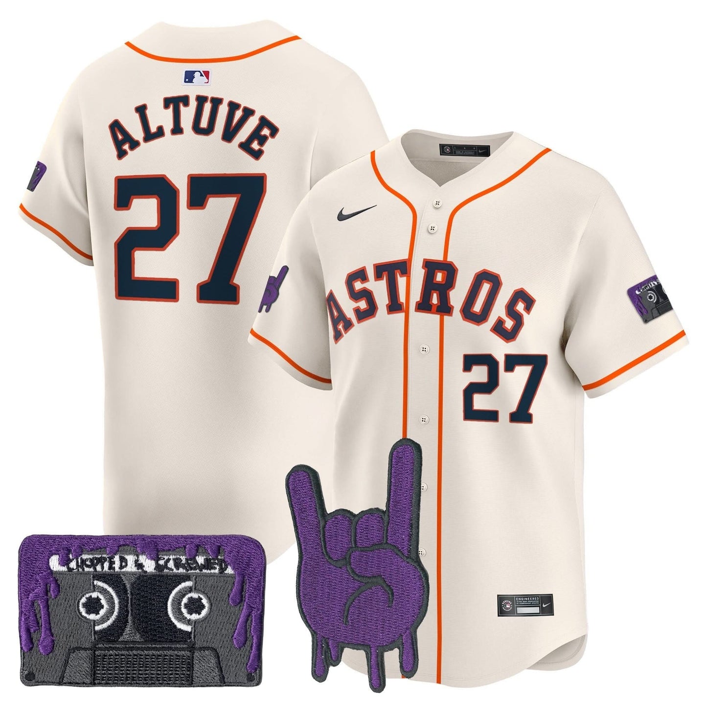 Men's Houston Astros DJ Screw Patch Vapor Premier Limited Jersey - All Stitched