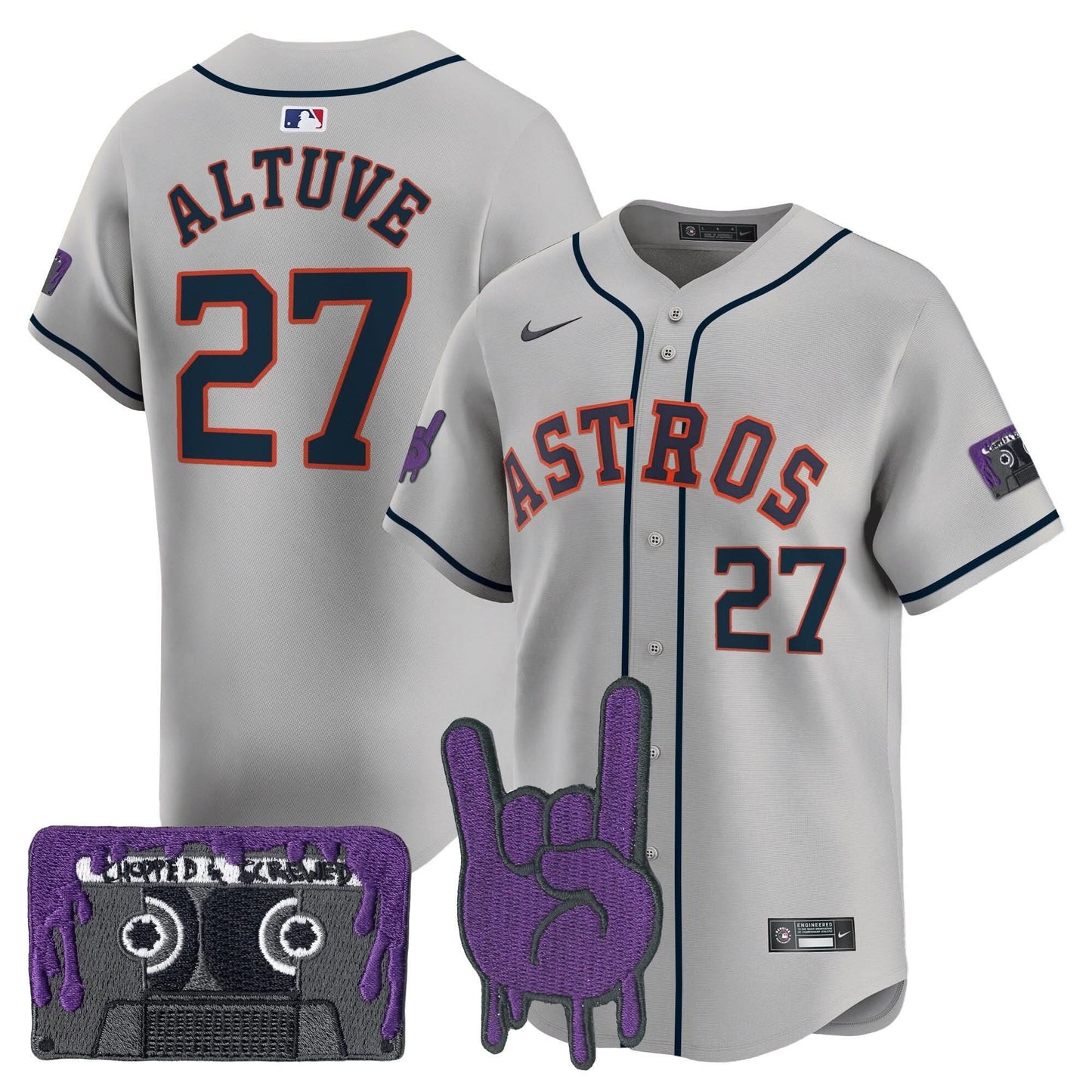 Men's Houston Astros DJ Screw Patch Vapor Premier Limited Jersey - All Stitched