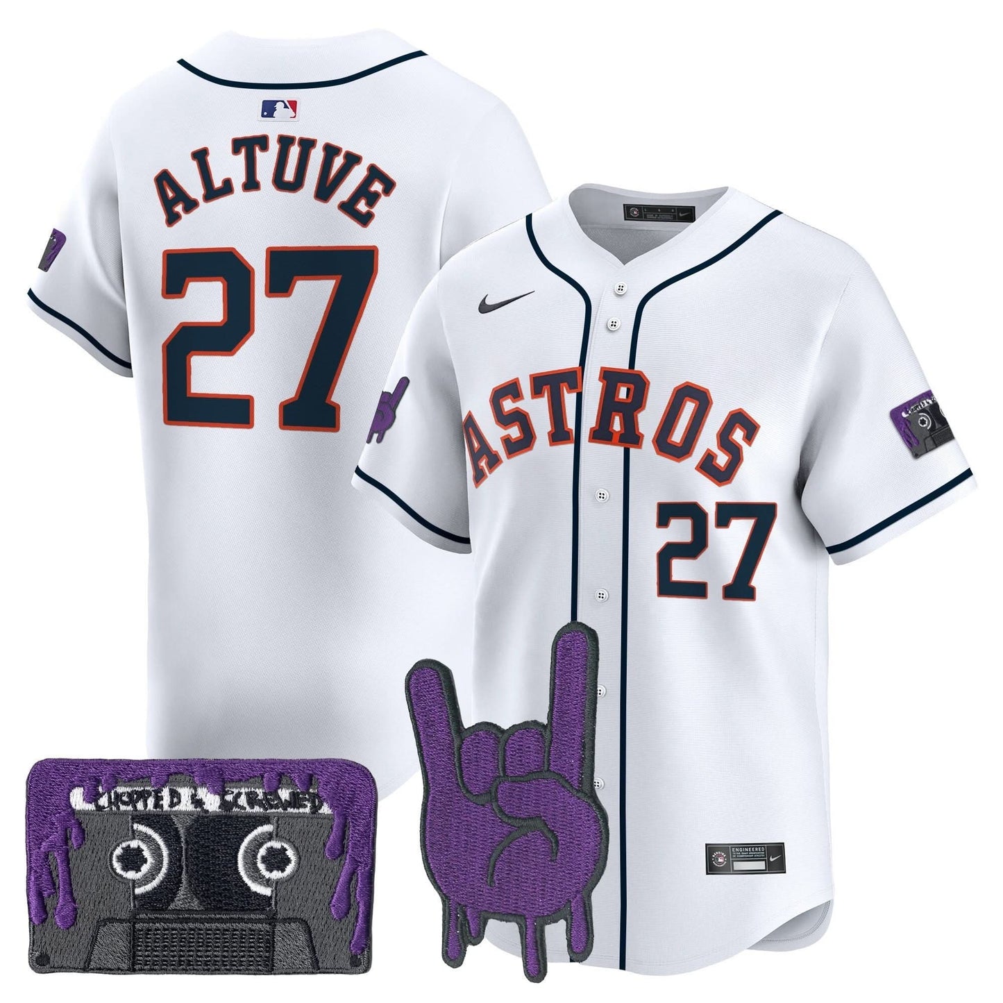 Men's Houston Astros DJ Screw Patch Vapor Premier Limited Jersey - All Stitched