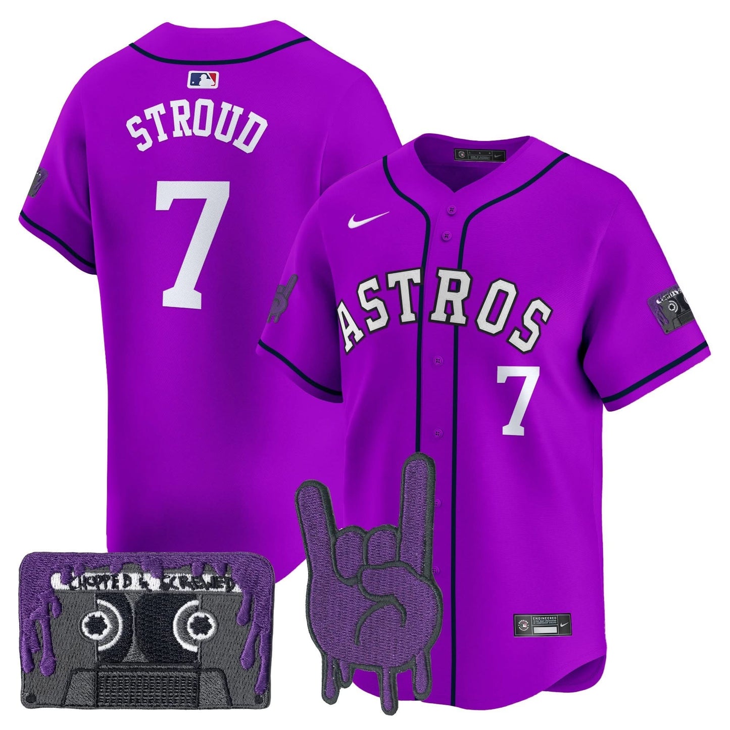 Men's Houston Astros DJ Screw Patch Vapor Premier Limited Jersey - All Stitched