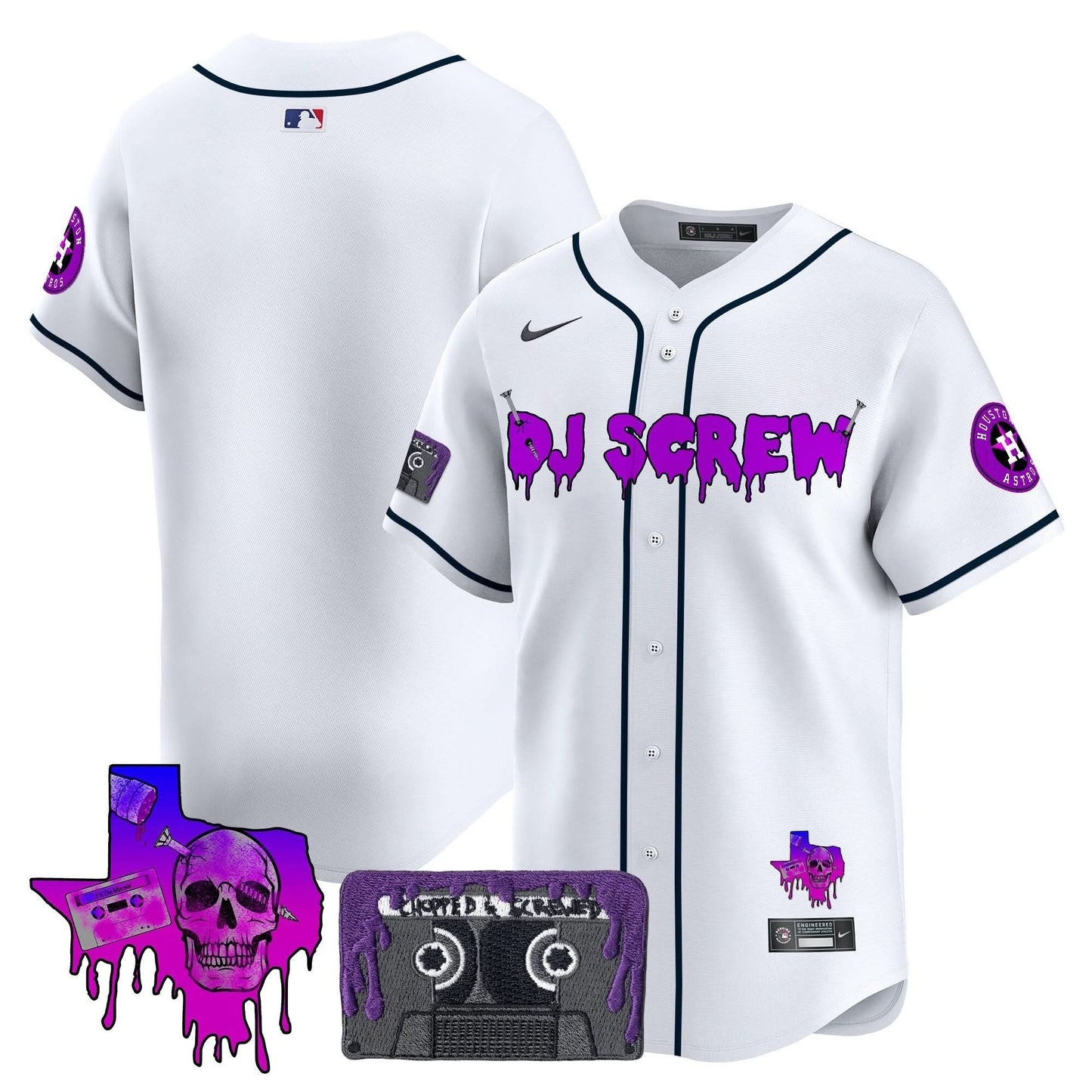 Men's Houston Astros DJ Screw Patch Vapor Premier Limited Jersey V2 - All Stitched