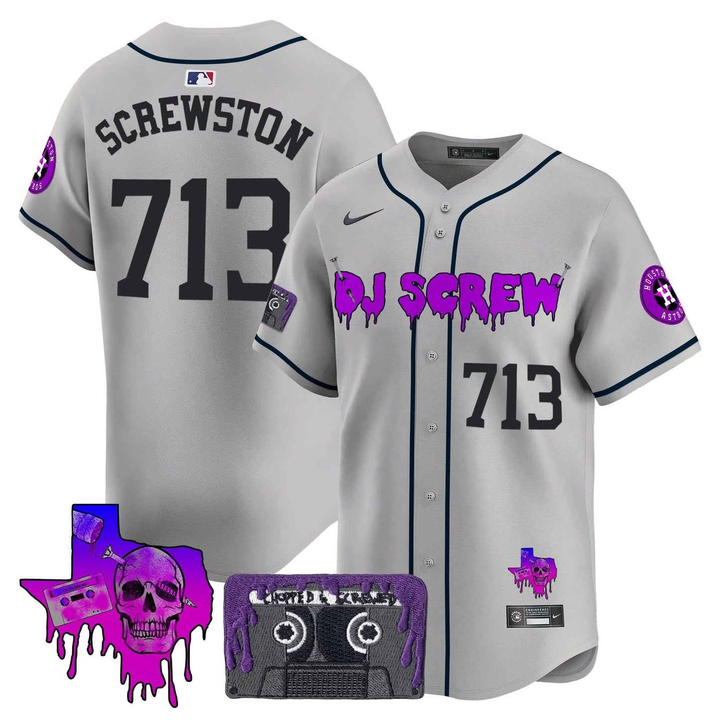 Men's Houston Astros DJ Screw Patch Vapor Premier Limited Jersey V2 - All Stitched