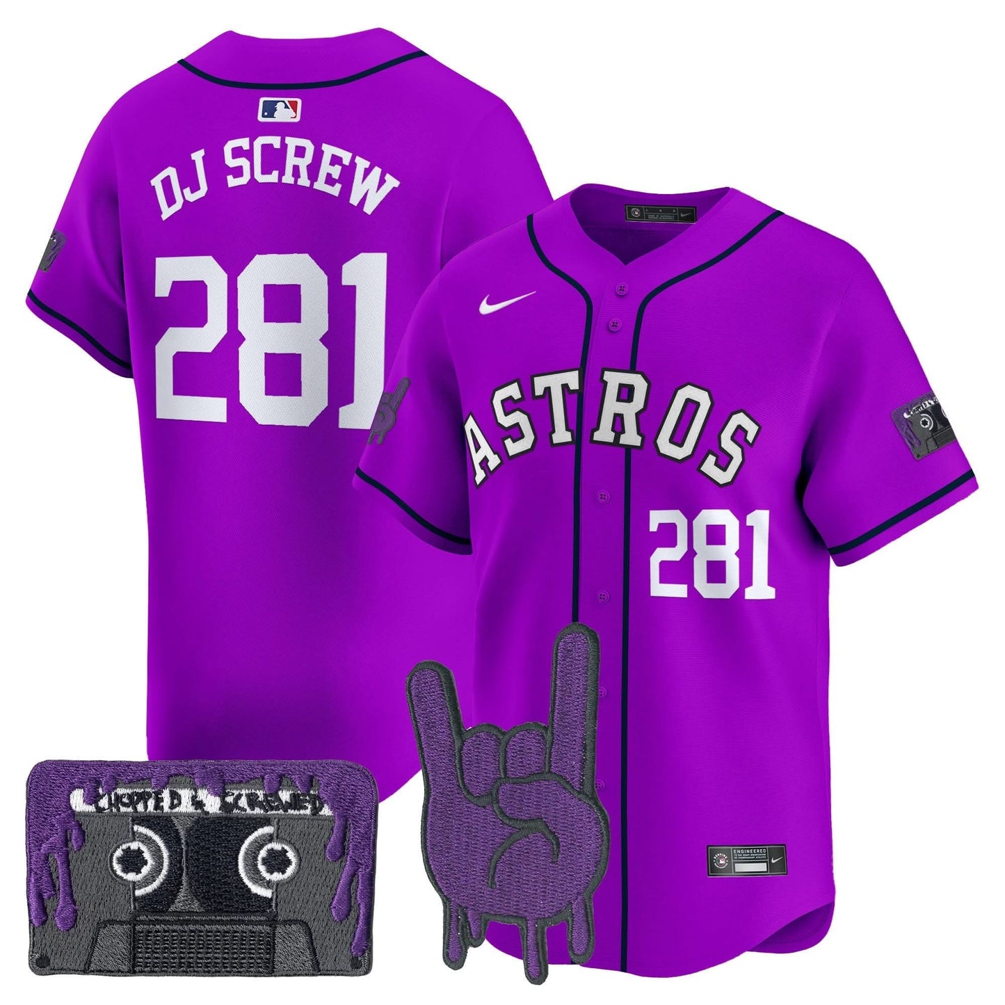 Men's Houston Astros DJ Screw Patch Vapor Premier Limited Jersey - All Stitched