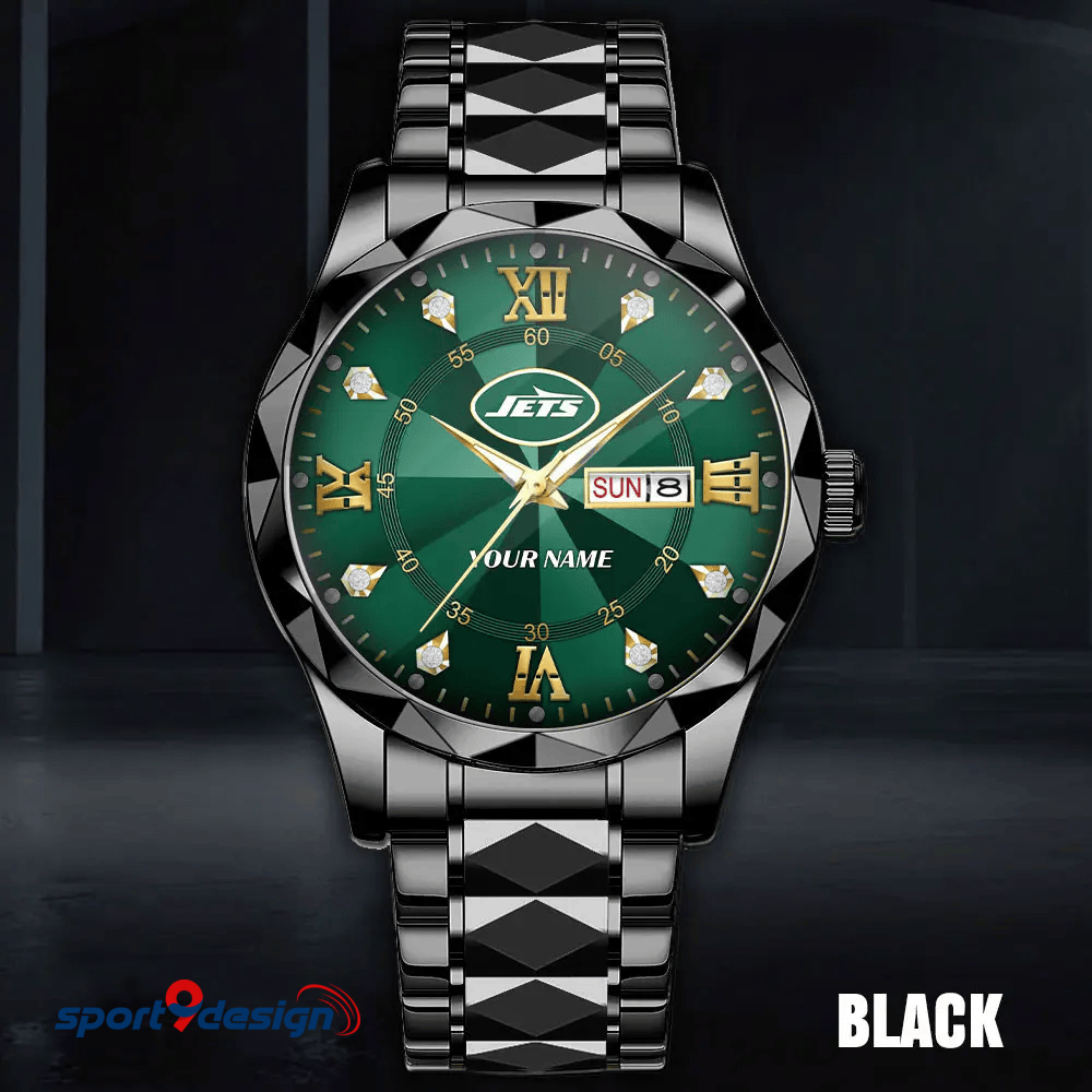 New York Jets - American Football Men Luxury Hand Watch All Team Custom Any Name Gift For Fan - Limited Edition