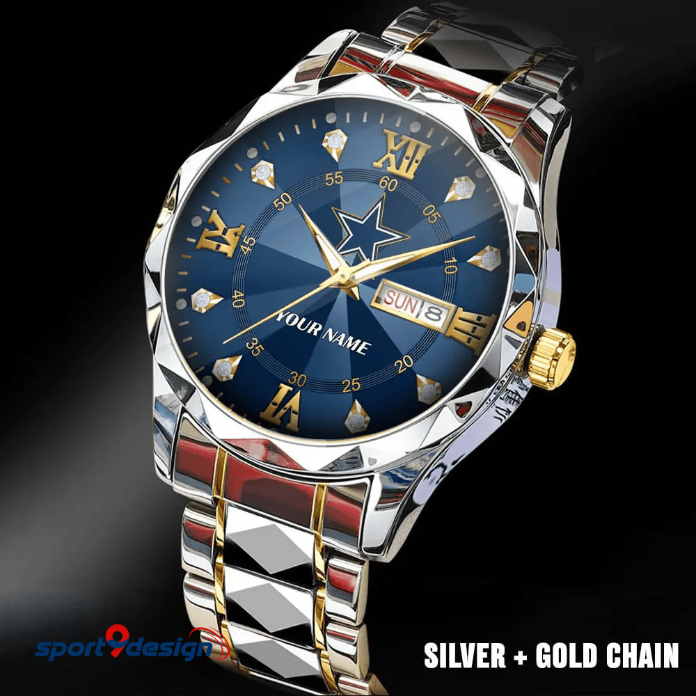 Dallas Cowboys - American Football Men Luxury Hand Watch All Team Custom Any Name Gift For Fan - Limited Edition