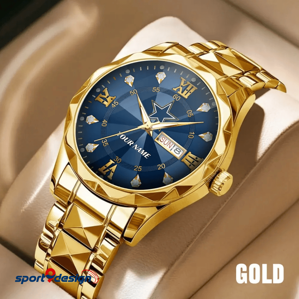 Dallas Cowboys - American Football Men Luxury Hand Watch All Team Custom Any Name Gift For Fan - Limited Edition