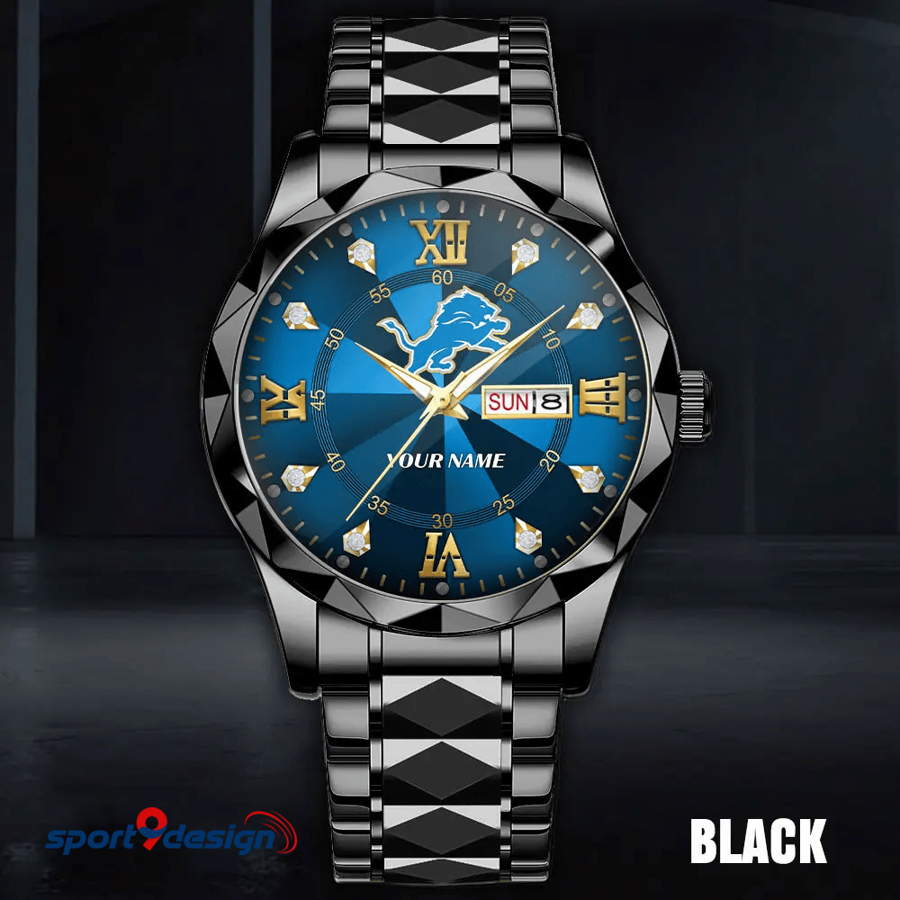 Detroit Lions - American Football Men Luxury Hand Watch All Team Custom Any Name Gift For Fan - Limited Edition