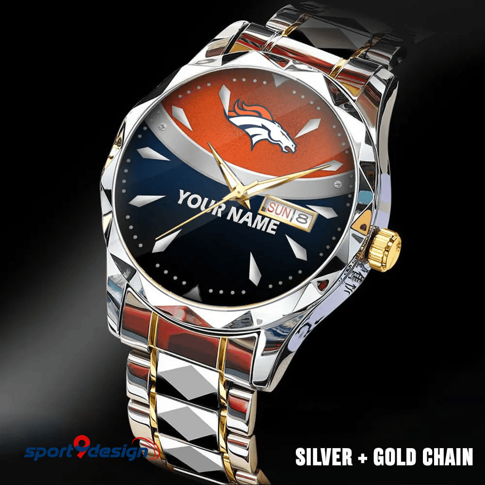 Denver Broncos - American Football Men Luxury Hand Watch Custom Any Name Gifts For Fan-Limitted Edition