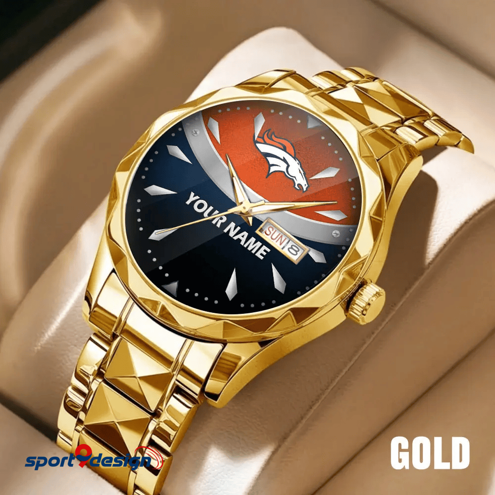 Denver Broncos - American Football Men Luxury Hand Watch Custom Any Name Gifts For Fan-Limitted Edition