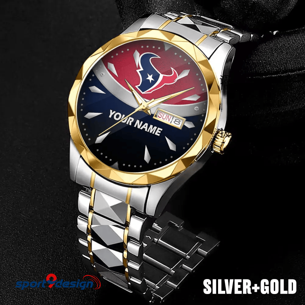 Houston Texans - American Football Men Luxury Hand Watch Custom Any Name Gifts For Fan-Limitted Edition
