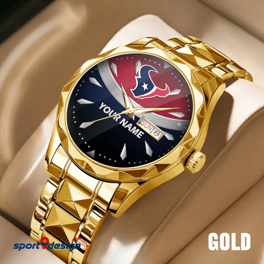 Houston Texans - American Football Men Luxury Hand Watch Custom Any Name Gifts For Fan-Limitted Edition