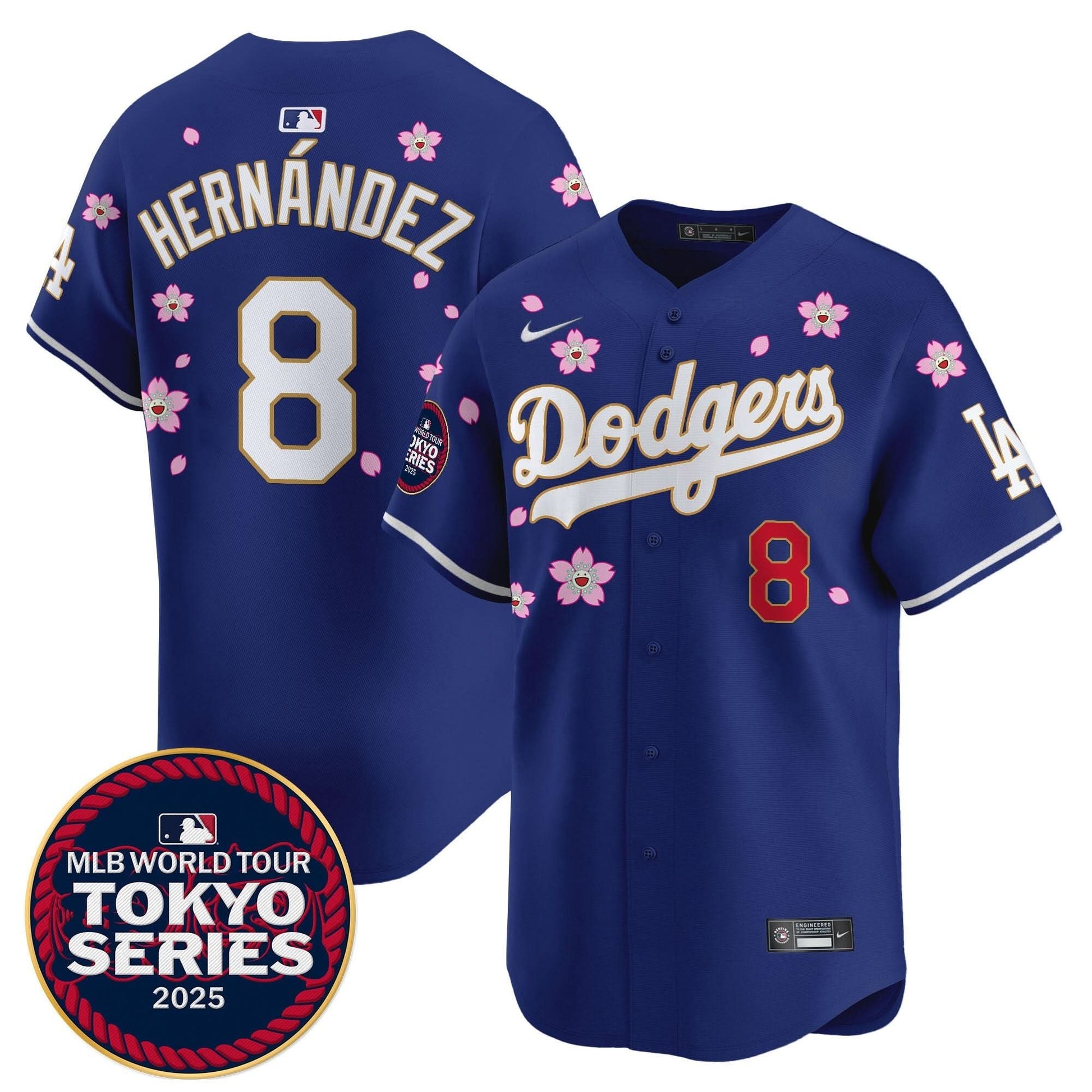 Men's Dodgers Tokyo Series 2025 Gold Trim Vapor Premier Limited Jersey - Stitched