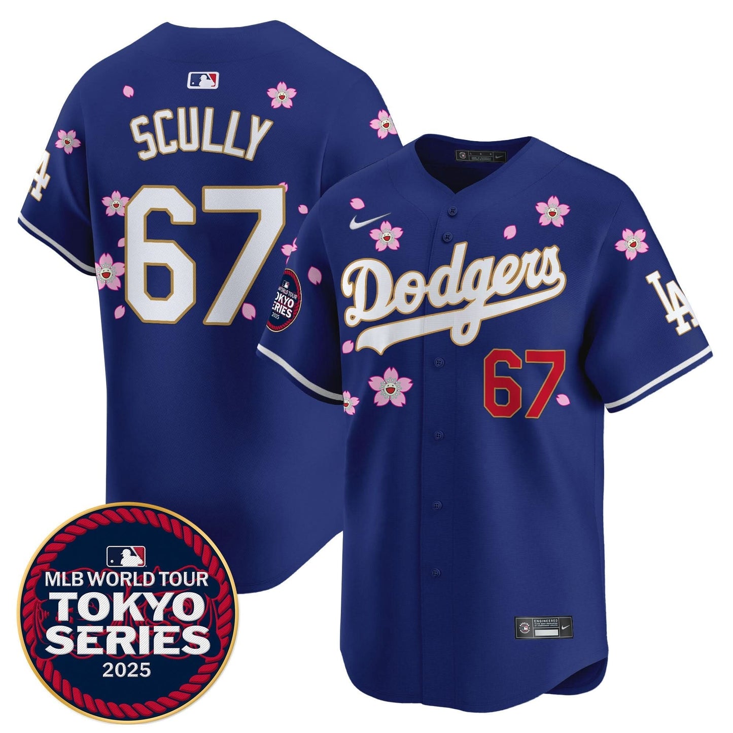 Men's Dodgers Tokyo Series 2025 Gold Trim Vapor Premier Limited Jersey - Stitched