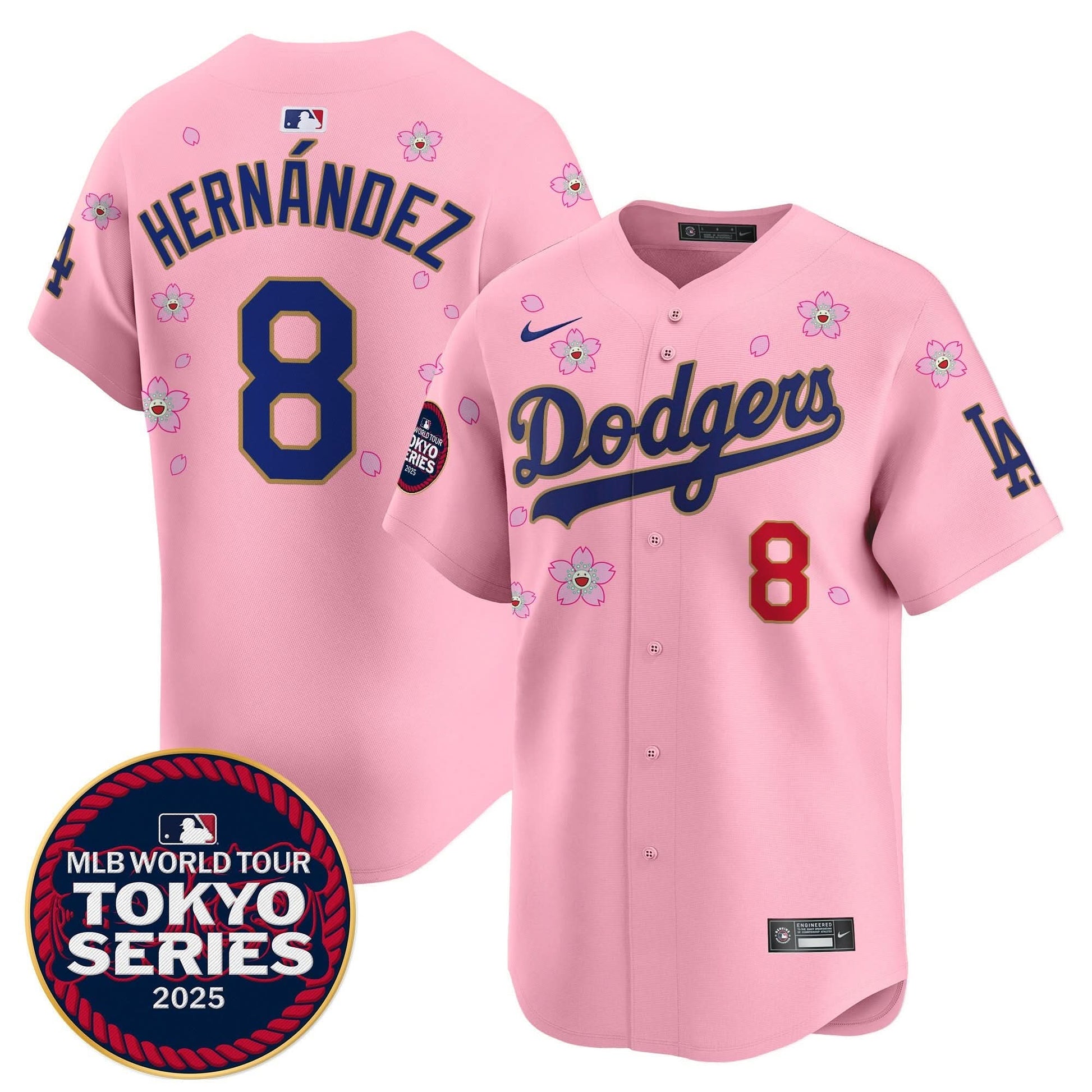 Men's Dodgers Tokyo Series 2025 Gold Trim Vapor Premier Limited Jersey - Stitched