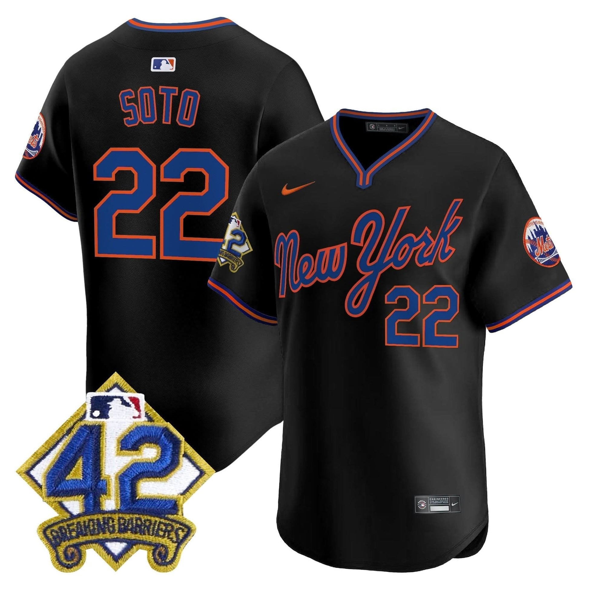 Men's New York Mets 2025 Jackie Robinson Patch Road Alternate Jersey – All Stitched