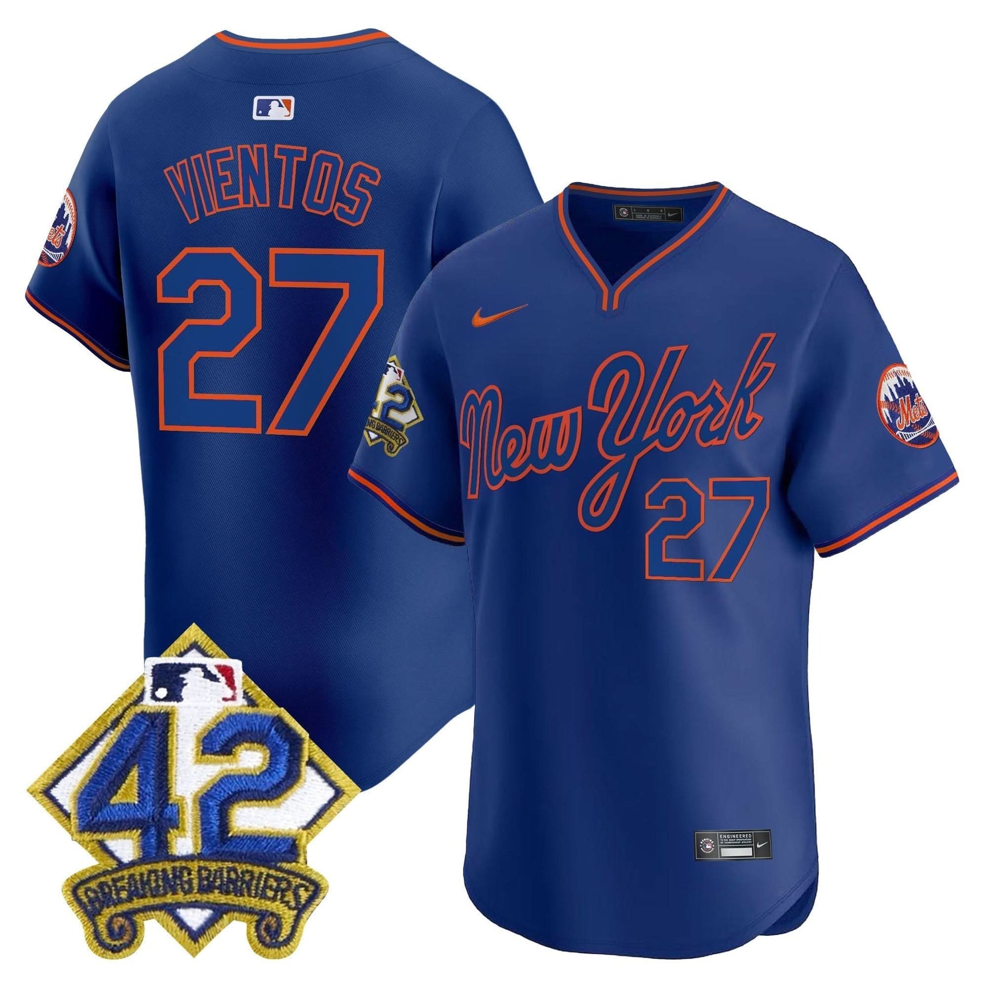 Men's New York Mets 2025 Jackie Robinson Patch Road Alternate Jersey – All Stitched