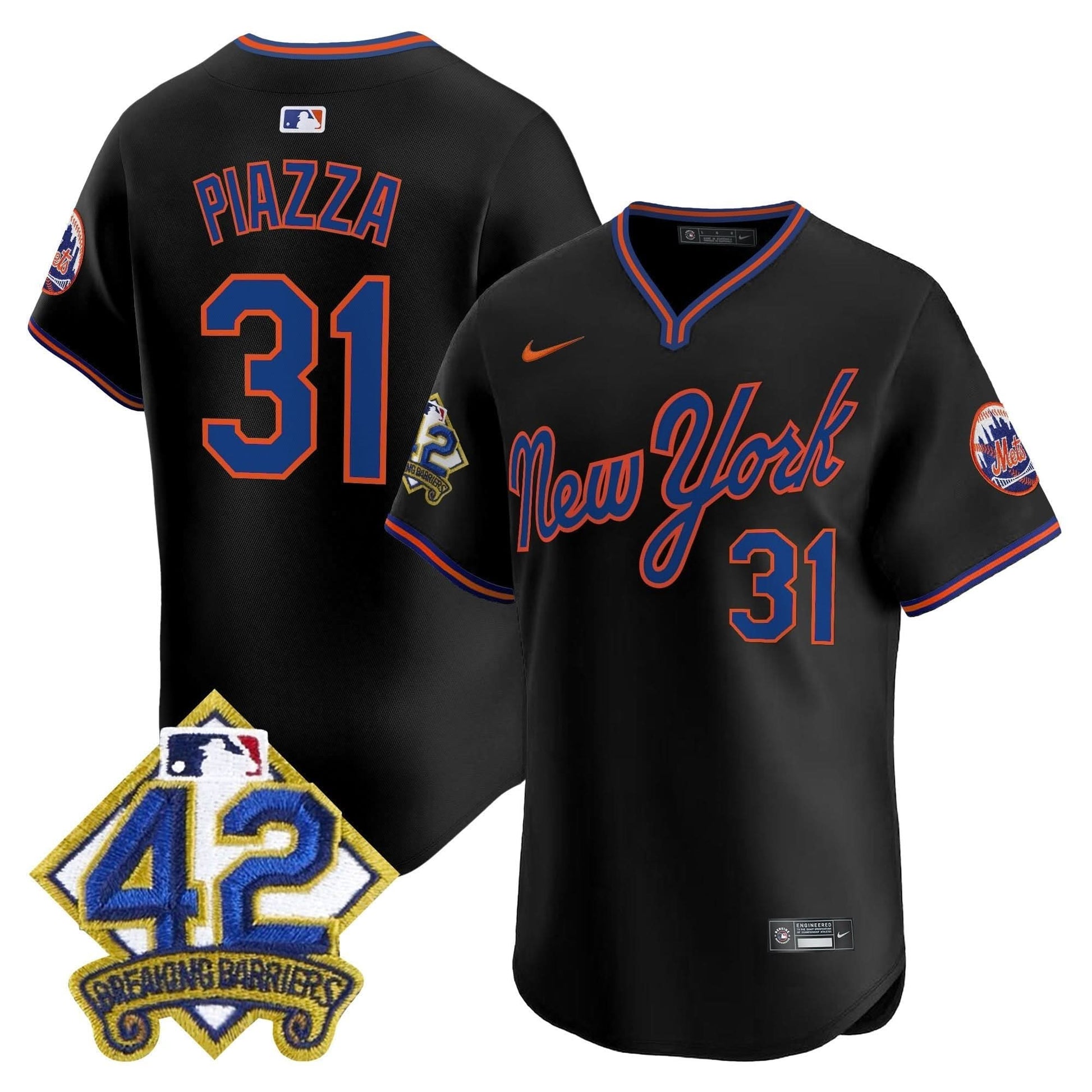 Men's New York Mets 2025 Jackie Robinson Patch Road Alternate Jersey – All Stitched