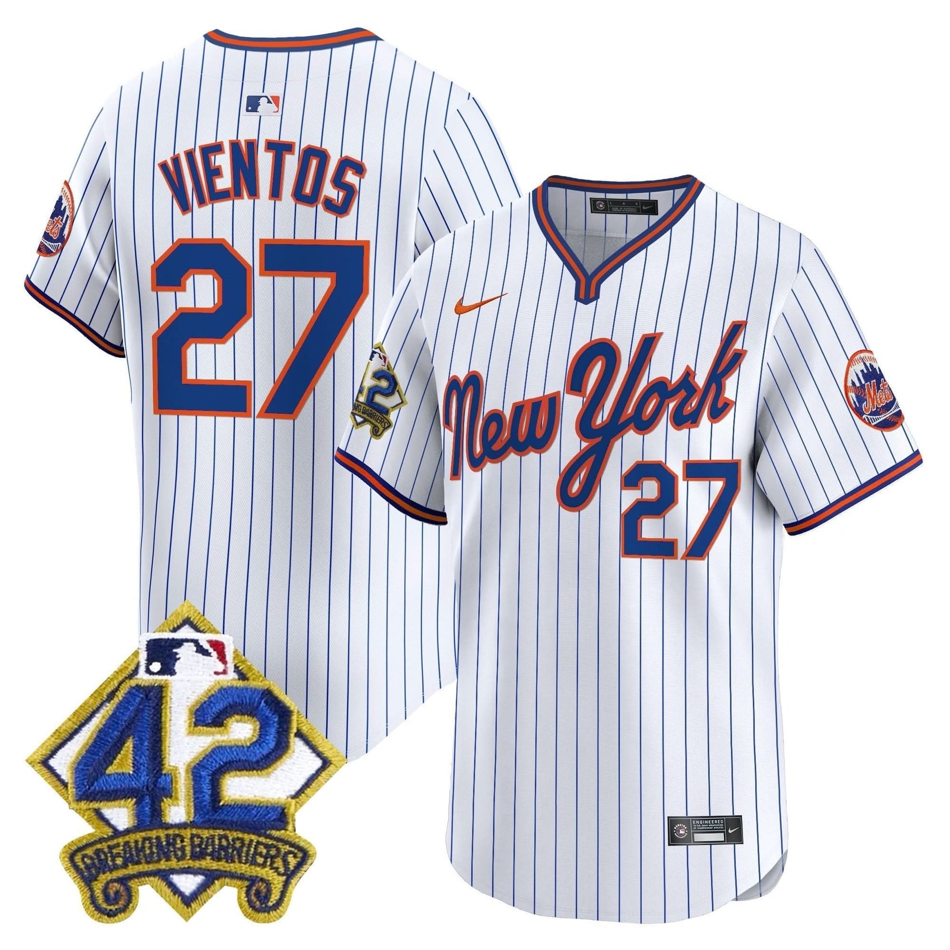 Men's New York Mets 2025 Jackie Robinson Patch Road Alternate Jersey – All Stitched