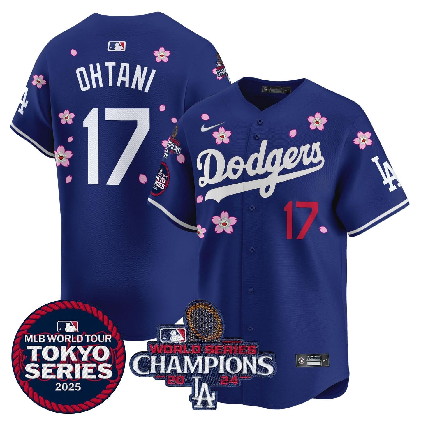 Men's Dodgers Tokyo Series 2025 World Series Champions Patch Vapor Premier Limited Jersey - Stitched