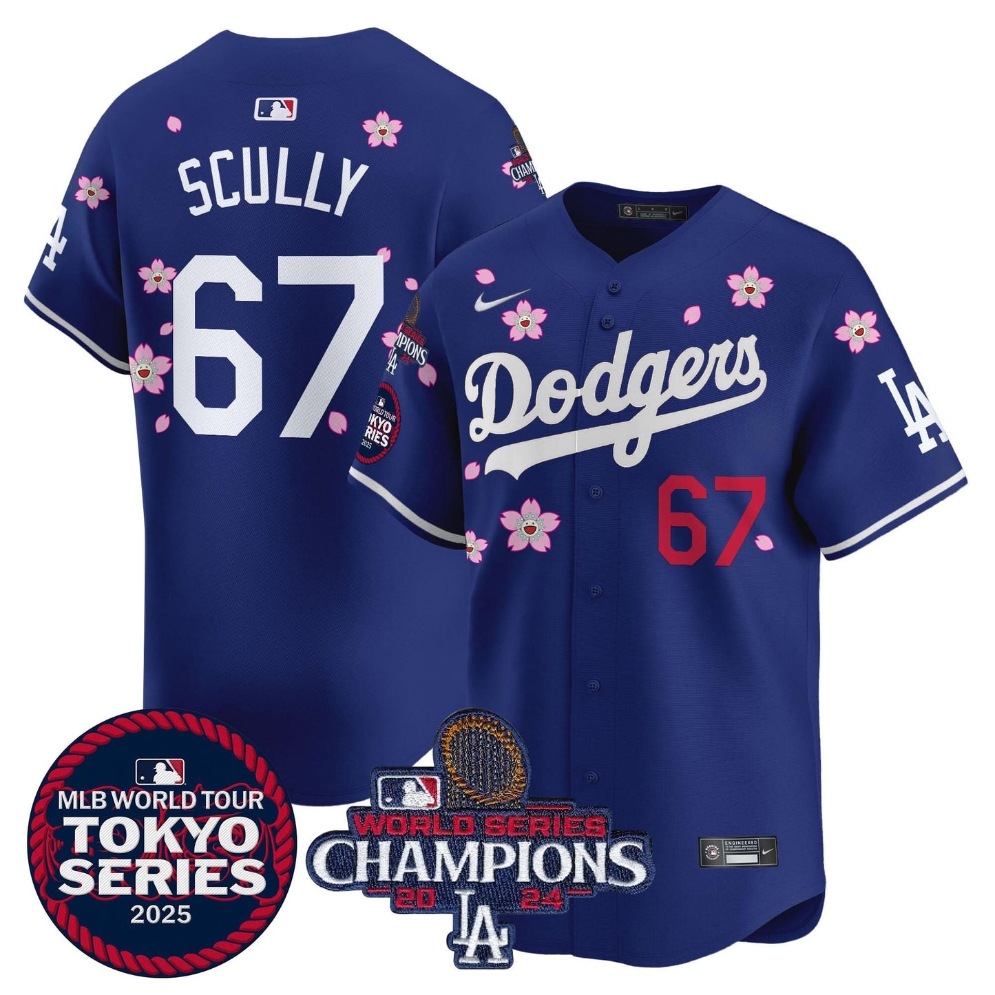 Men's Dodgers Tokyo Series 2025 World Series Champions Patch Vapor Premier Limited Jersey - Stitched