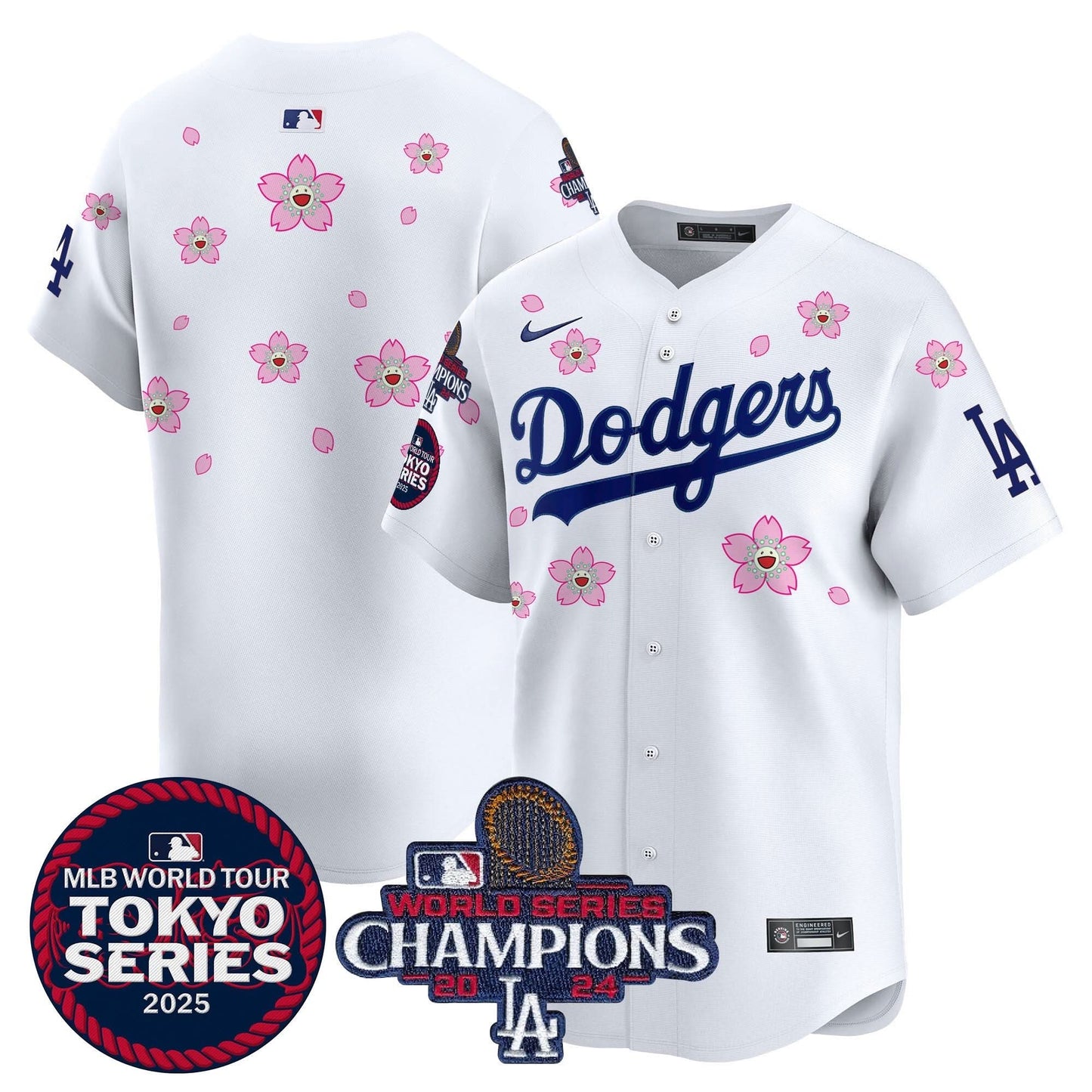Men's Dodgers Tokyo Series 2025 World Series Champions Patch Vapor Premier Limited Jersey - Stitched