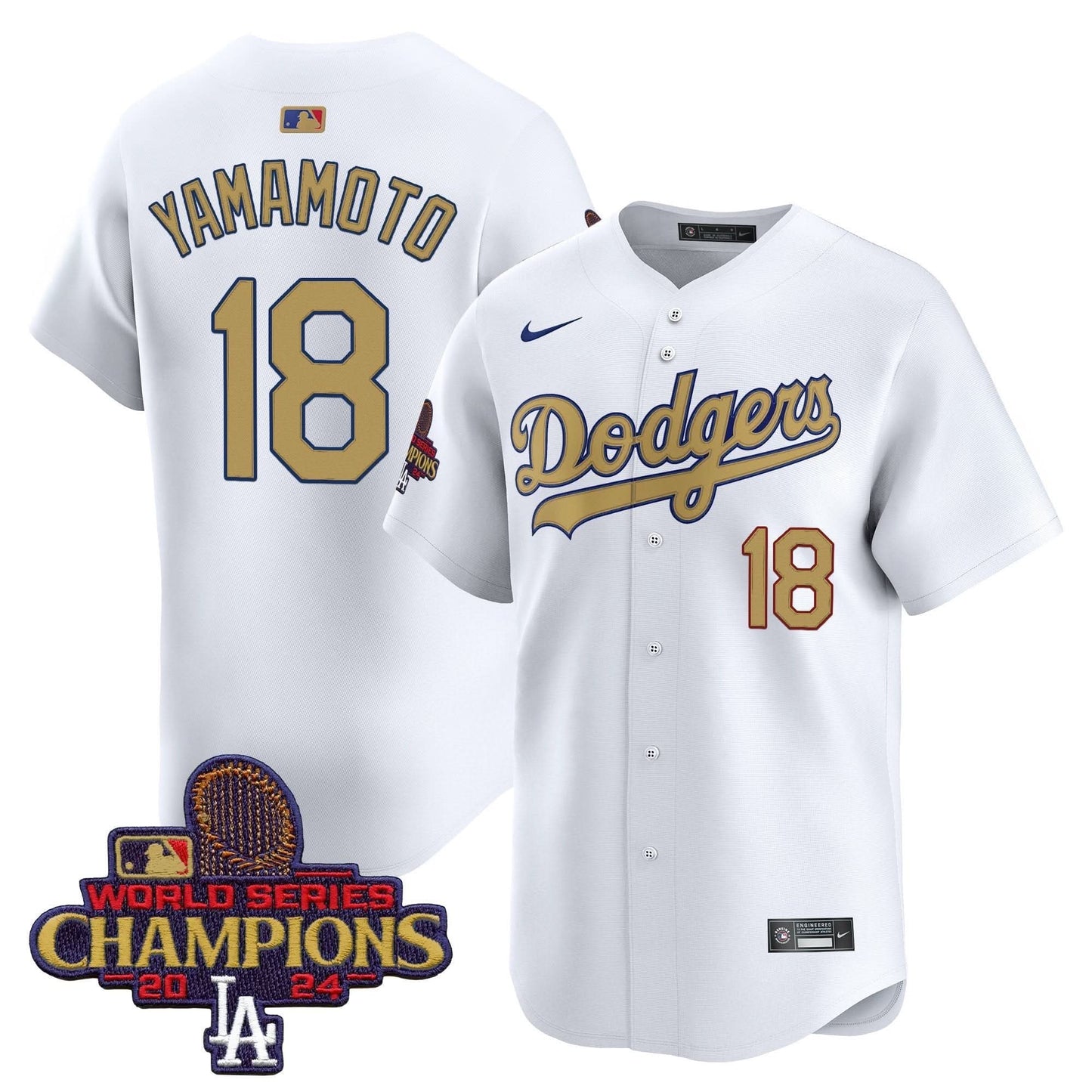 Men's Dodgers 2025 Gold Vapor Premier Limited Jersey - All Stitched