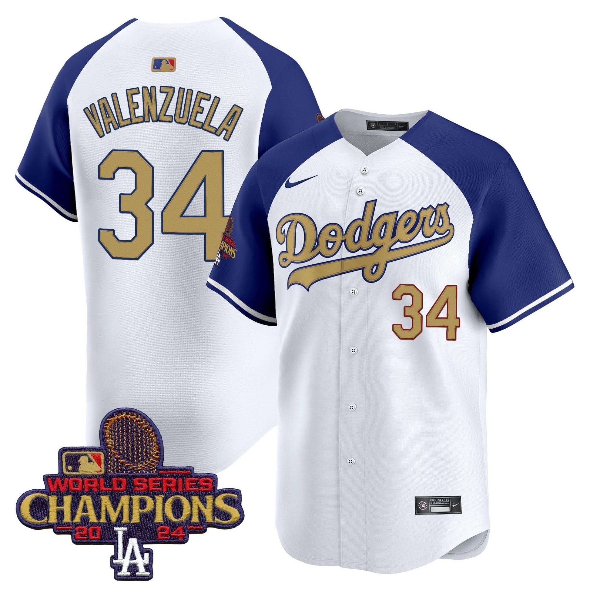 Men's Dodgers 2025 Gold Vapor Premier Limited Jersey - All Stitched
