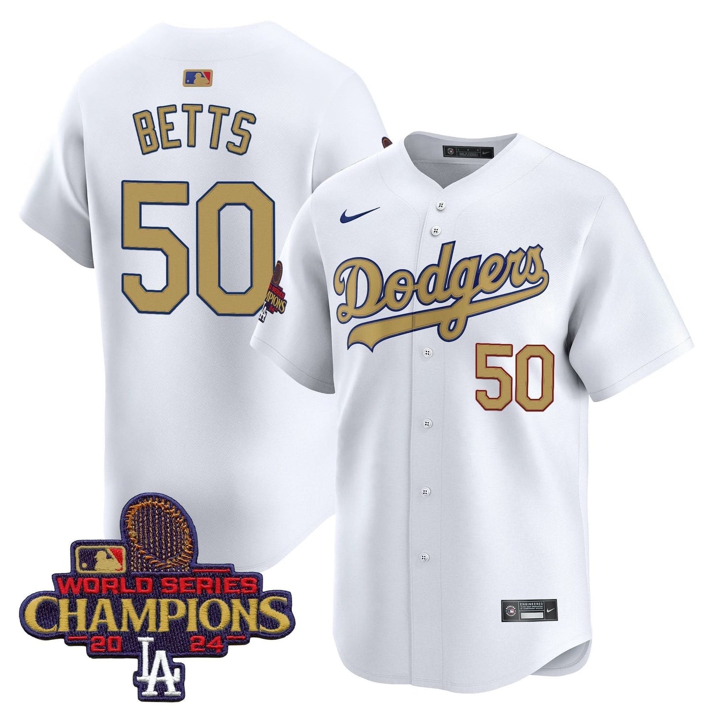 Men's Dodgers 2025 Gold Vapor Premier Limited Jersey - All Stitched