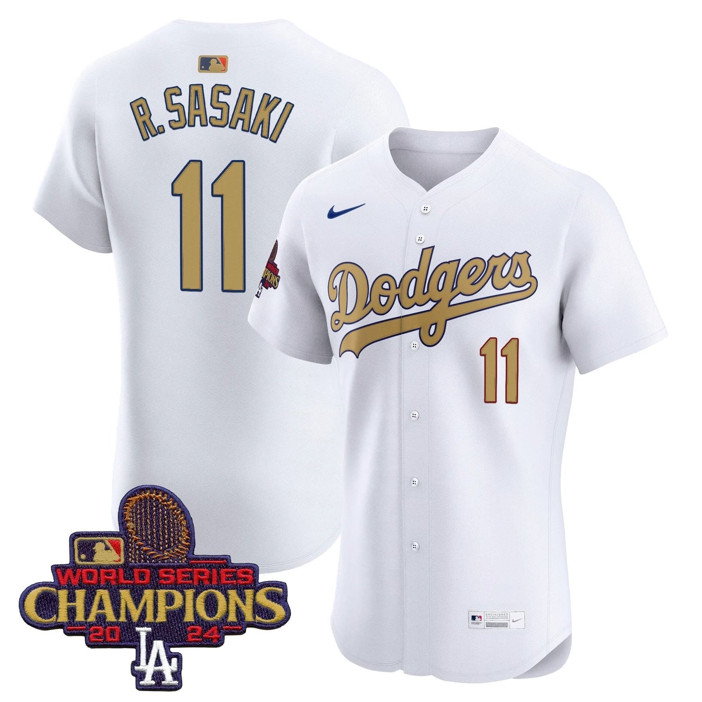 Men's Dodgers 2025 Gold Vapor Premier Elite Jersey - All Stitched