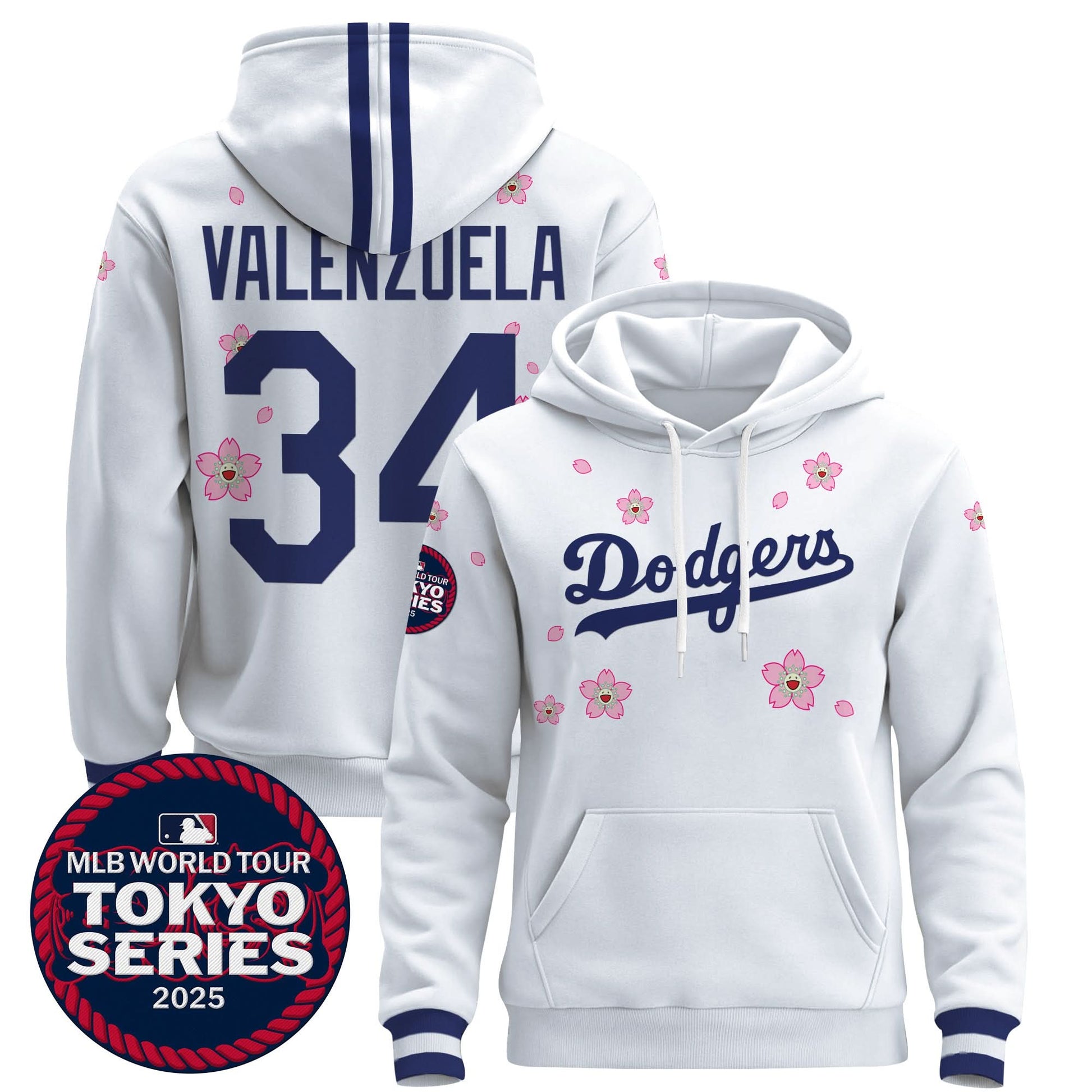 Men's Dodgers Tokyo Series 2025 Pullover Hoodie V2 - Stitched