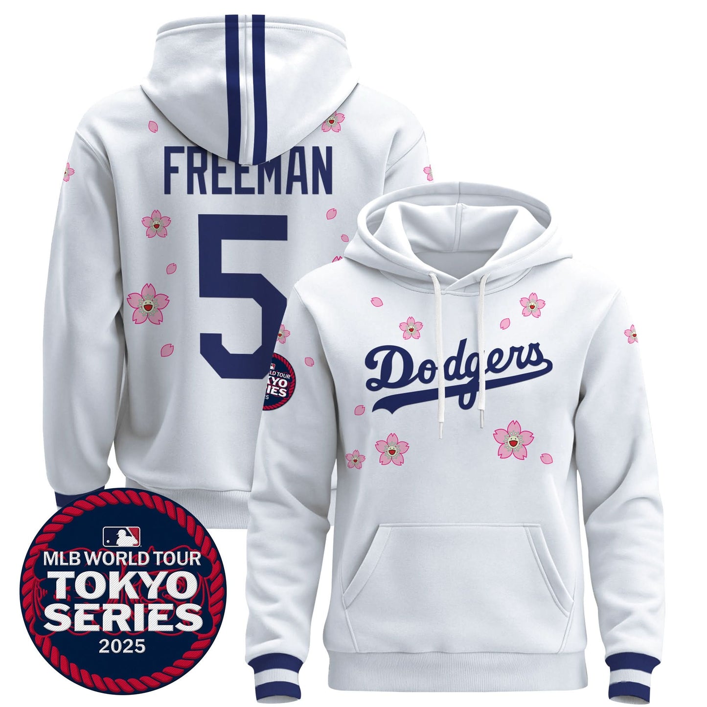 Men's Dodgers Tokyo Series 2025 Pullover Hoodie V2 - Stitched