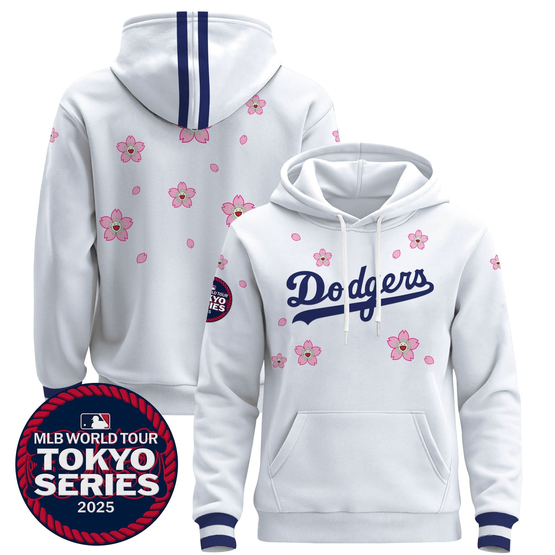 Men's Dodgers Tokyo Series 2025 Pullover Hoodie V2 - Stitched