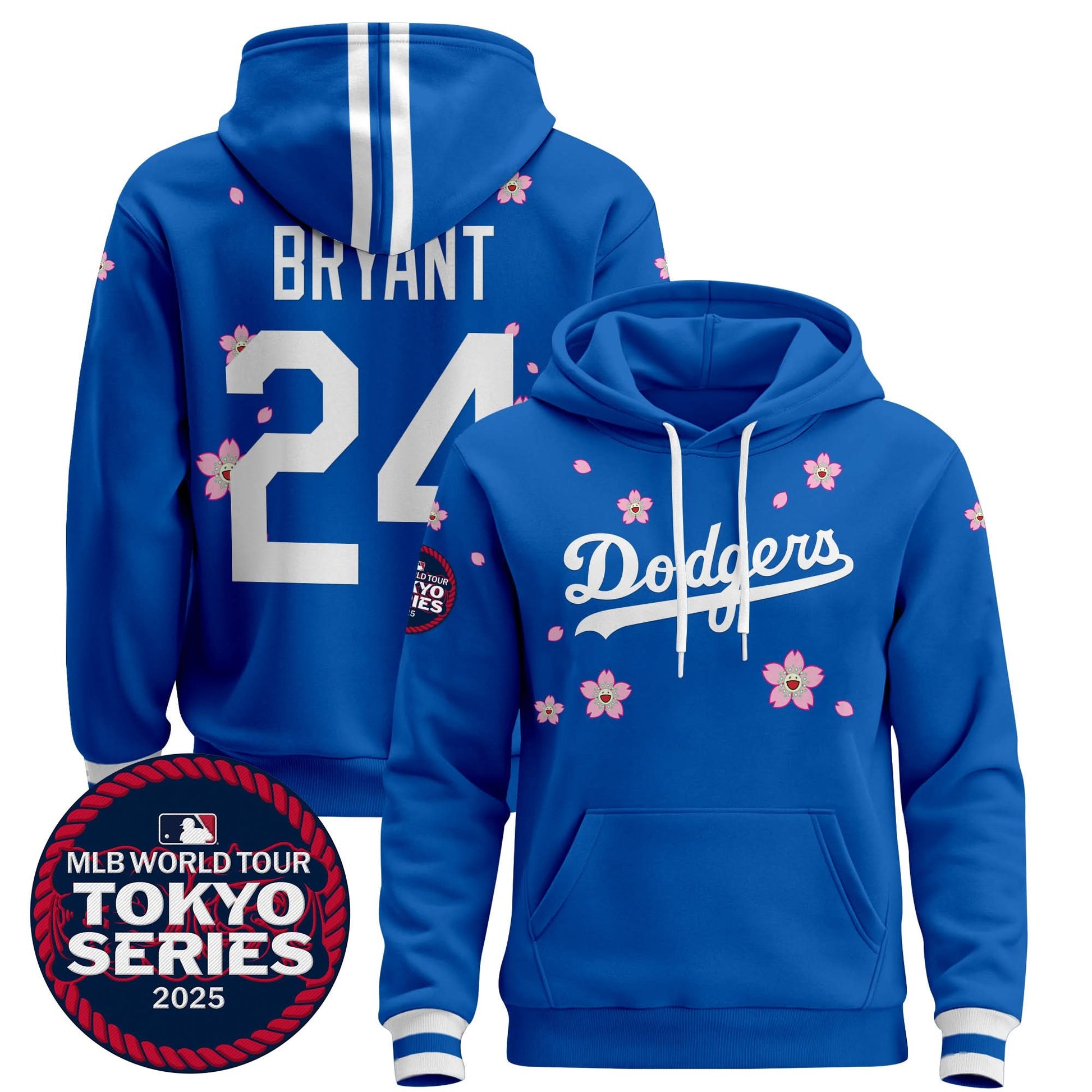 Men's Dodgers Tokyo Series 2025 Pullover Hoodie V2 - Stitched