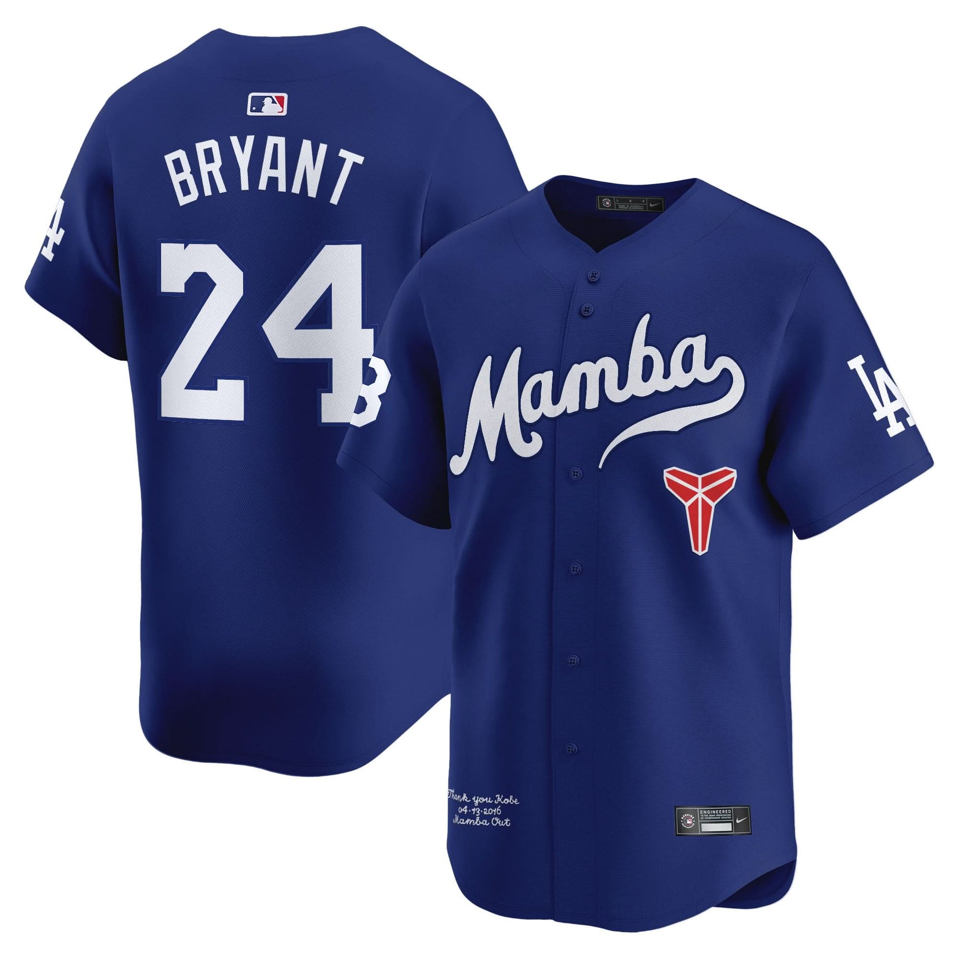 Men's Dodgers Kobe Bryant Mamba Vapor Premier Limited Jersey - All Stitched