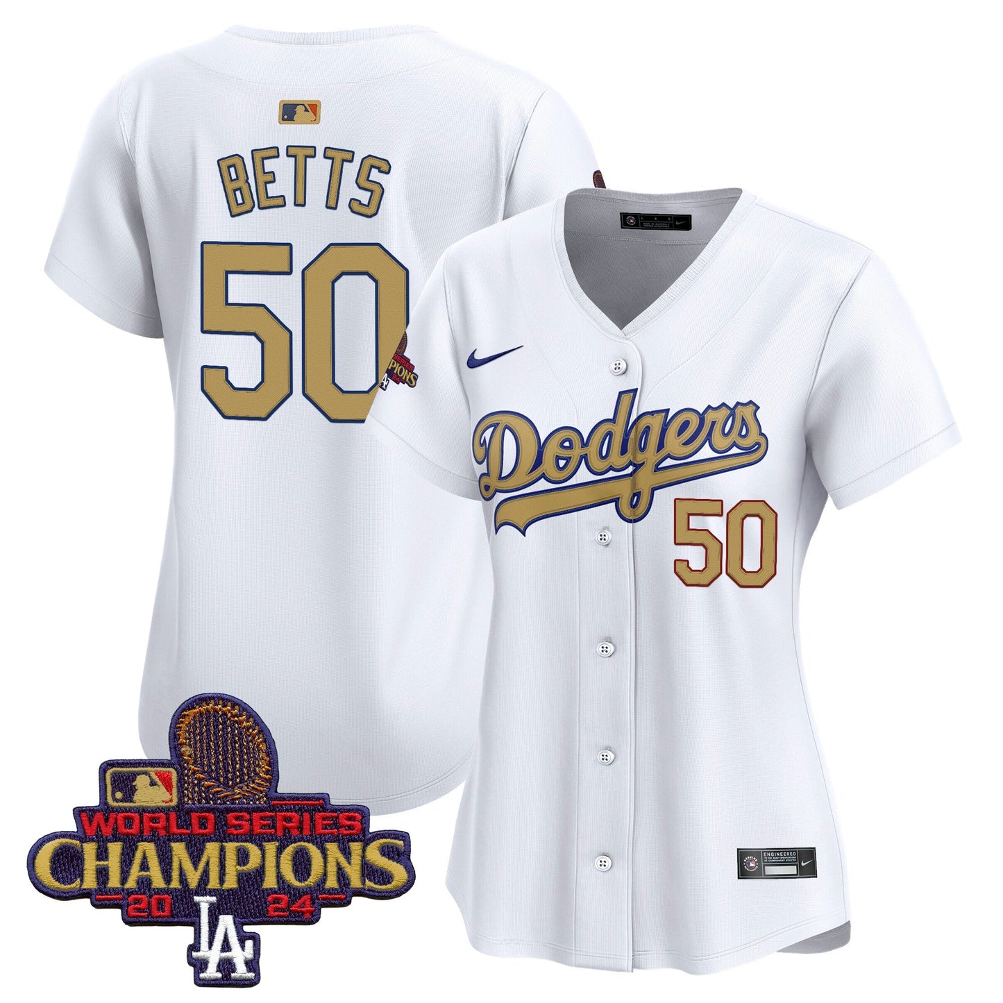 Women's Dodgers 2025 Gold Vapor Premier Limited Jersey - All Stitched