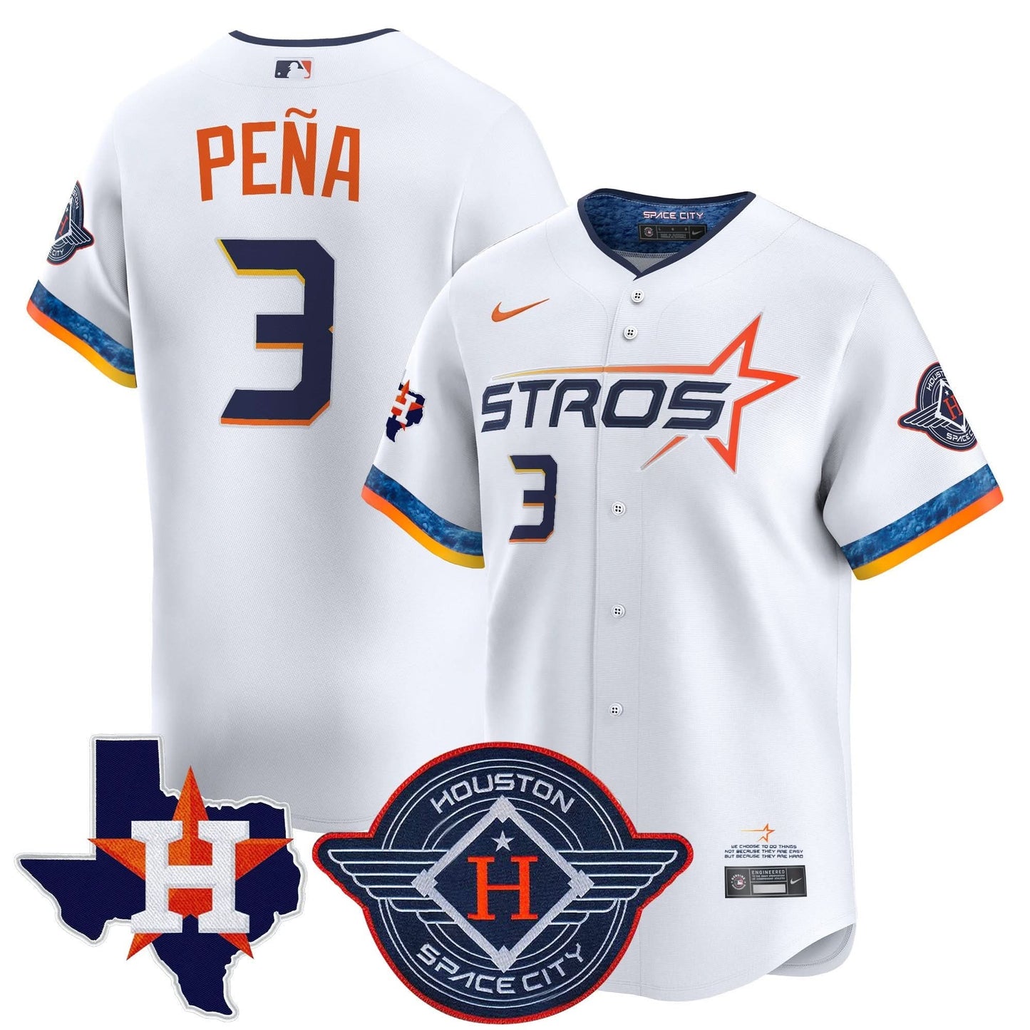 Men's Houston Astros 2025 City Connect Texas Patch Vapor Premier Limited Jersey - All Stitched