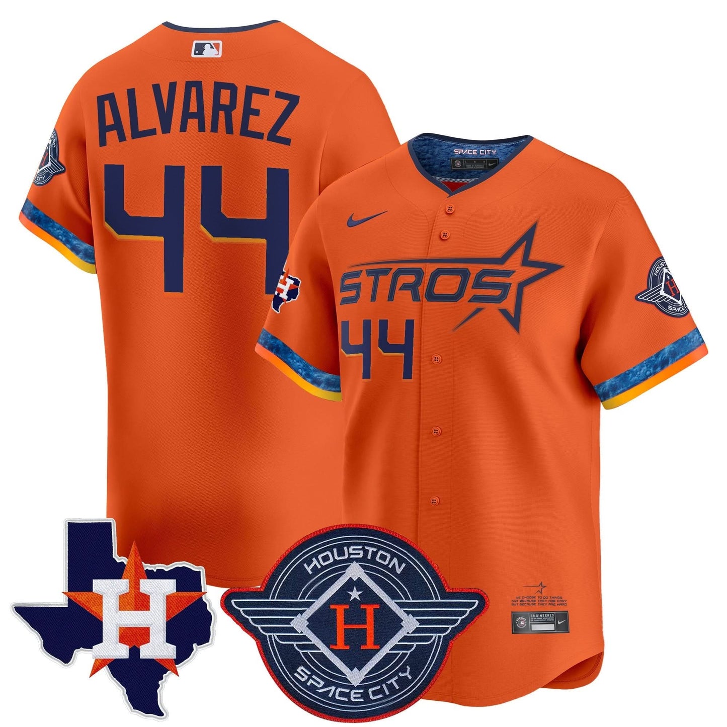 Men's Houston Astros 2025 City Connect Texas Patch Vapor Premier Limited Jersey - All Stitched