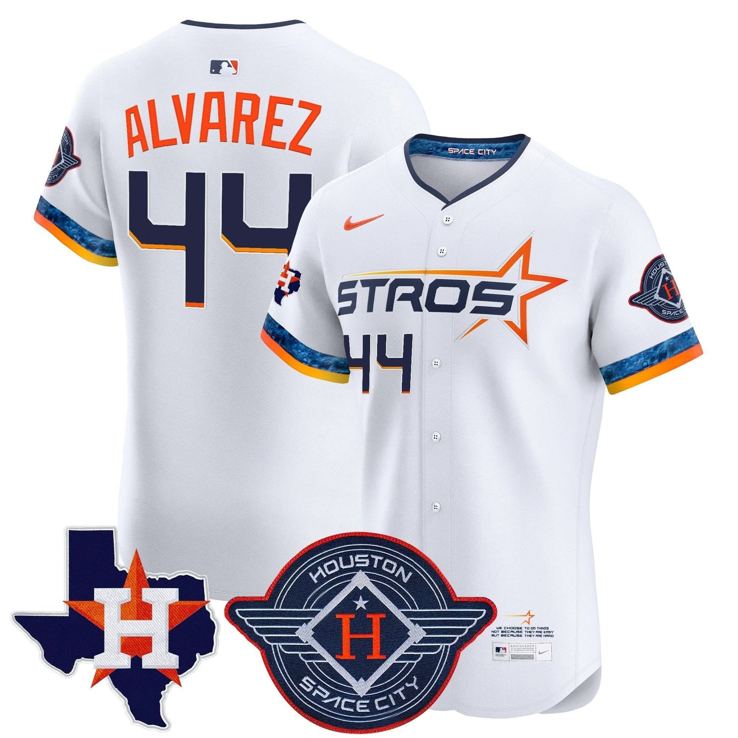 Men's Houston Astros 2025 City Connect Texas Patch Vapor Premier Elite Jersey - All Stitched