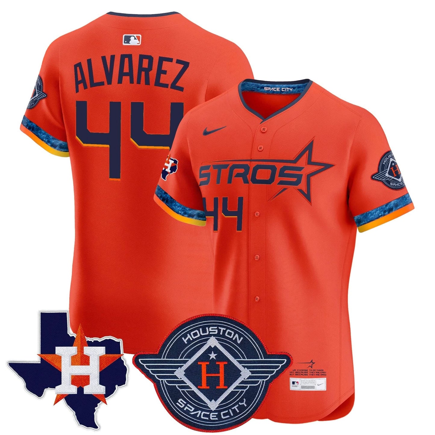 Men's Houston Astros 2025 City Connect Texas Patch Vapor Premier Elite Jersey - All Stitched