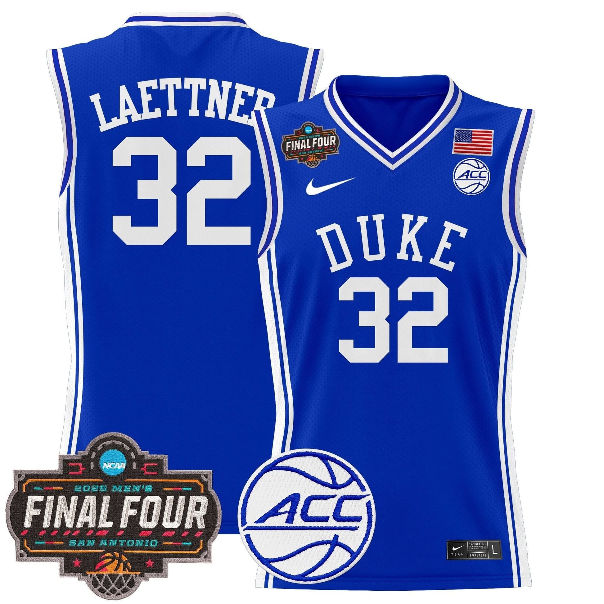 Men's Duke Blue Devils 2025 Final Four Patch Basketball Jersey - All Stitched