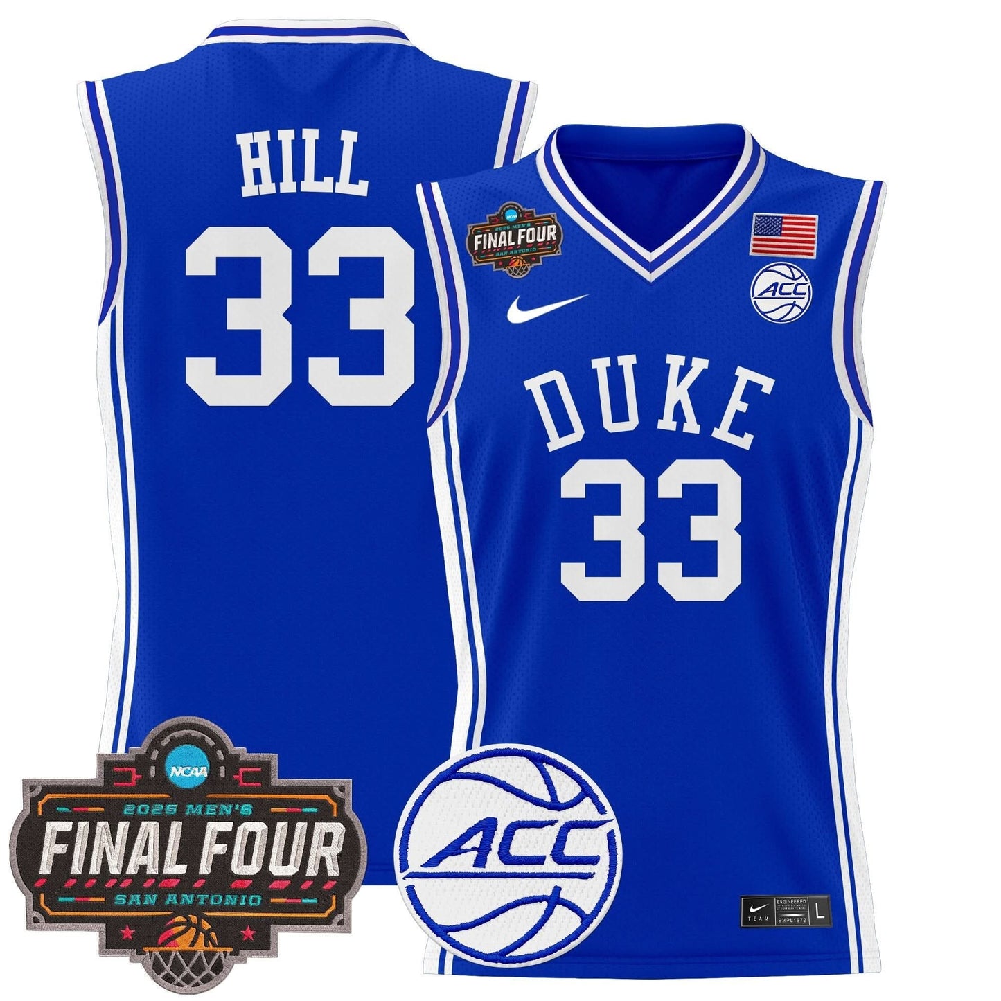 Men's Duke Blue Devils 2025 Final Four Patch Basketball Jersey - All Stitched
