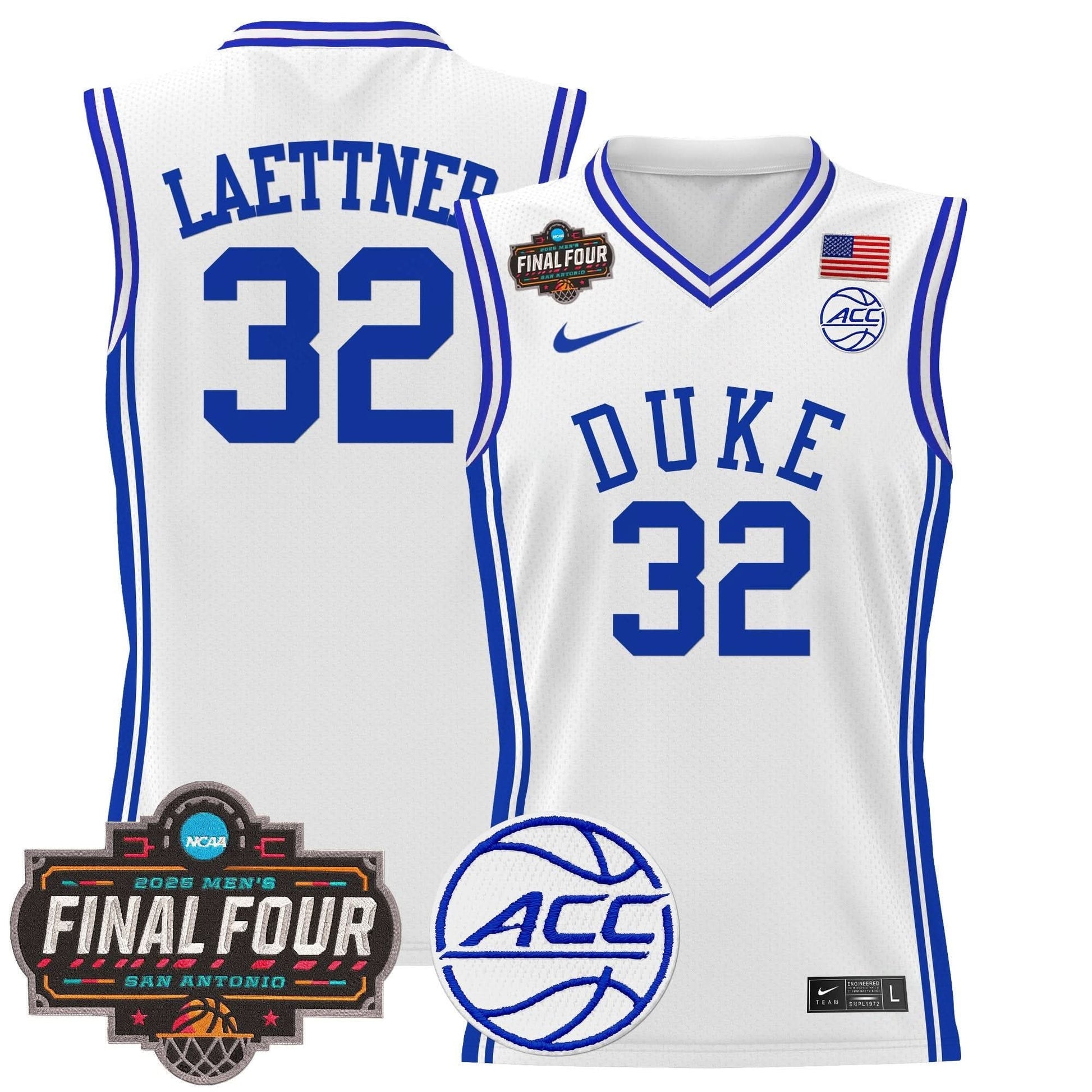 Men's Duke Blue Devils 2025 Final Four Patch Basketball Jersey - All Stitched